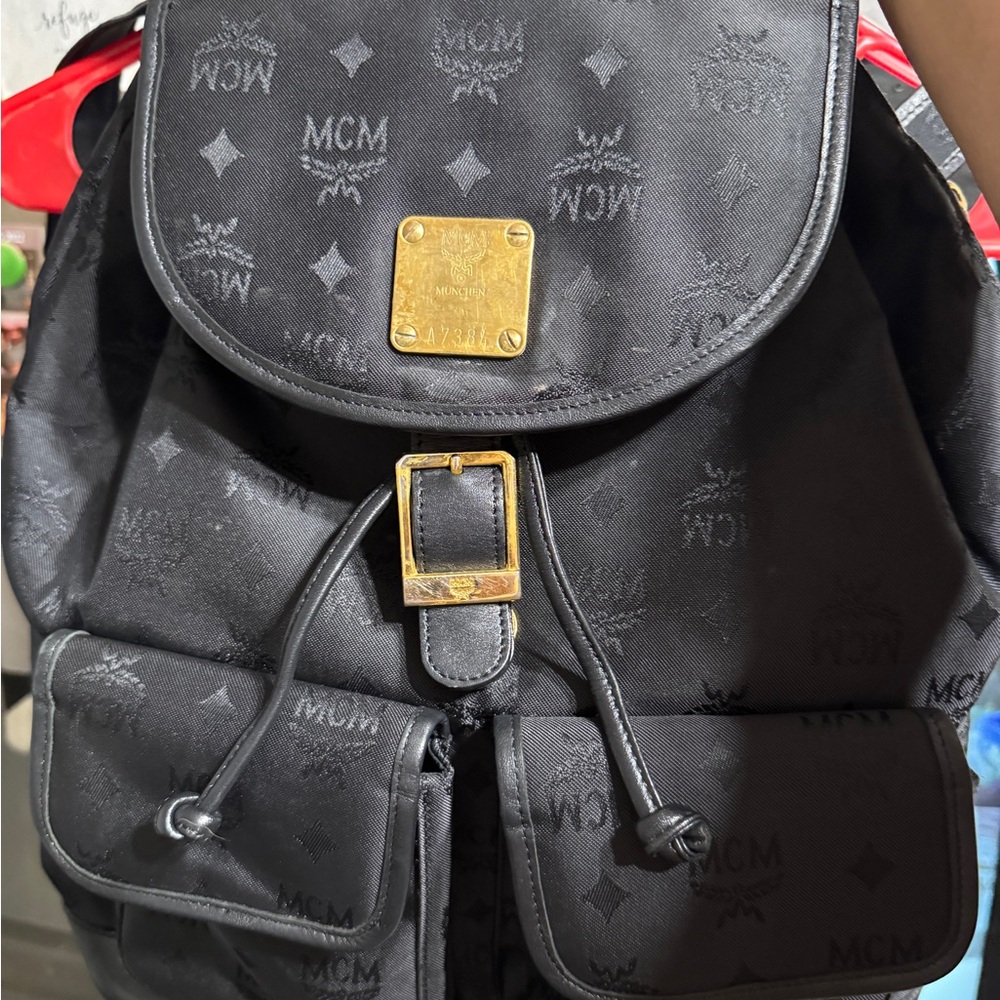 MCM Nylon Black Backpack